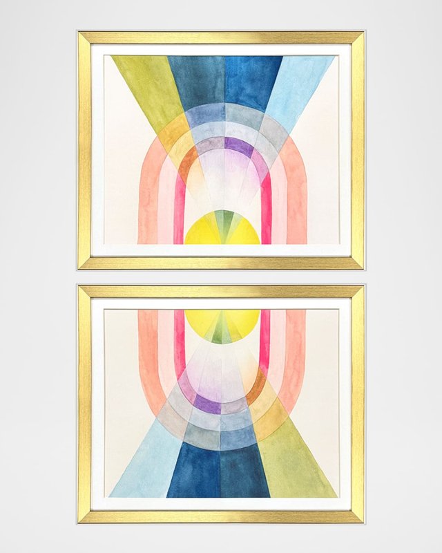 "Beamed" Framed Giclees by Grace Popp, Set of 2